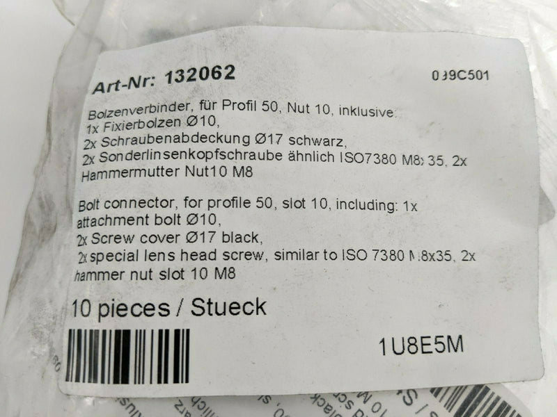 Fath 099C501 Bolt Connector for Profile 50, Slot 10, 132062 PKG OF 10 - Maverick Industrial Sales