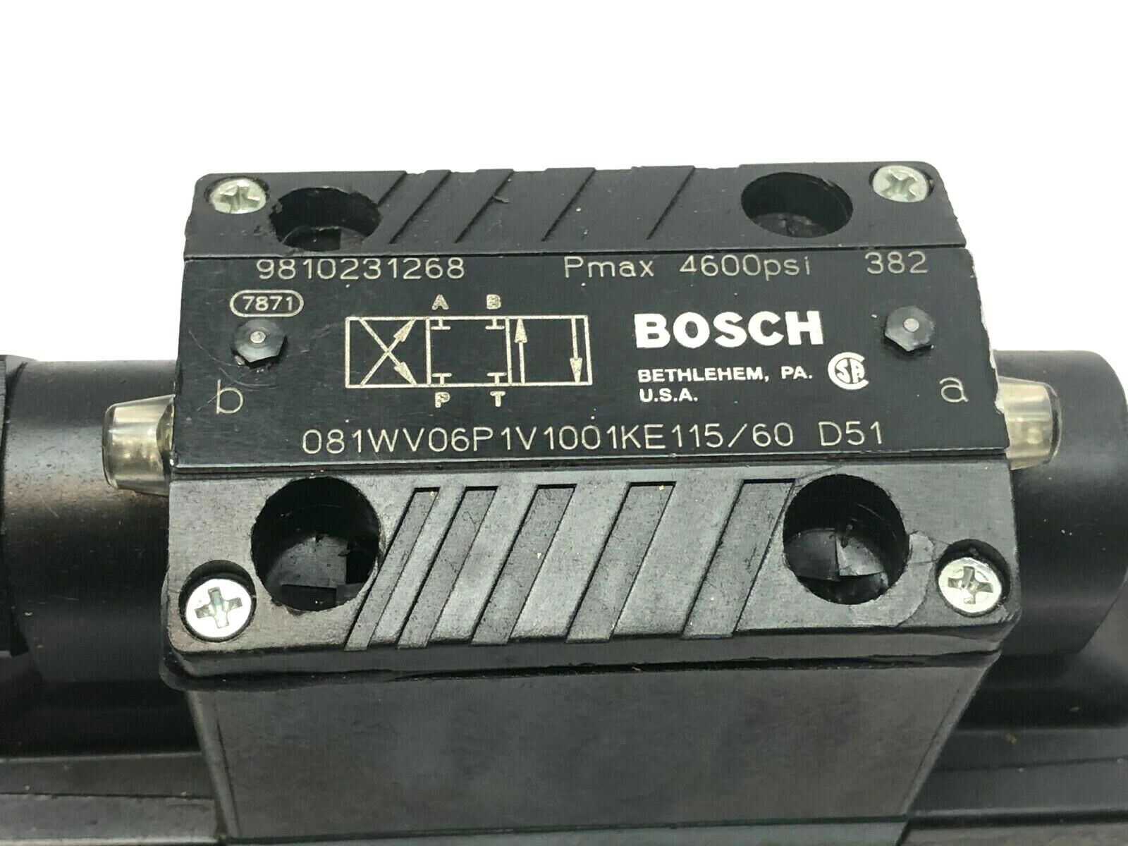 Bosch Rexroth 9810235550 Hydraulic Valve 081WV06P1V1001KE115/60 D51 - Maverick Industrial Sales