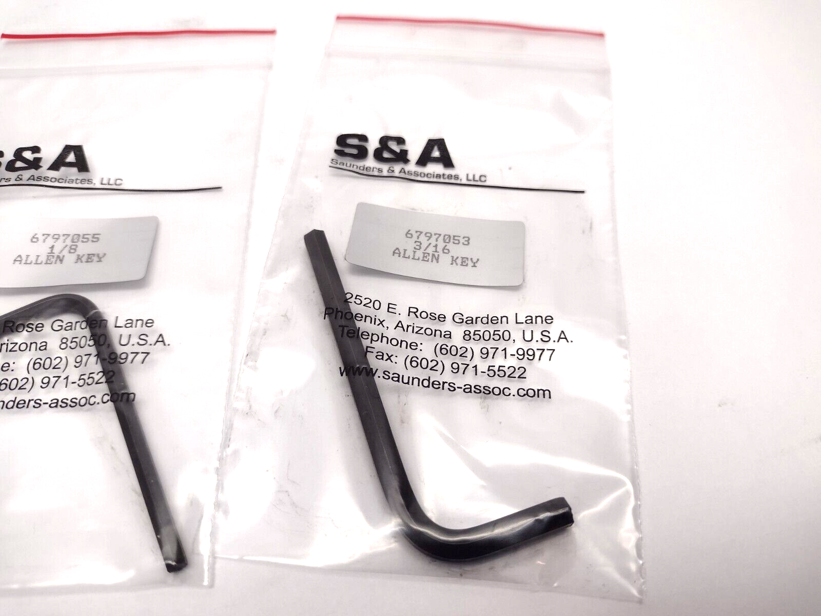 Saunders and Associates  4220 Chamber Allen Keys, 3/64, 5/64, 3/32, 1/8, 3/16 - Maverick Industrial Sales