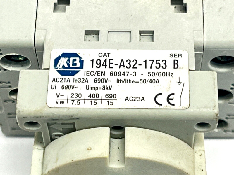 Allen Bradley 194E-A32-1753-6N Switch Disconnector NO HANDLE - Maverick Industrial Sales