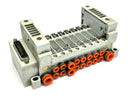 SMC VV5Q11-08N3FU0-S Base Mounted Manifold 8 Station D-sub Connector - Maverick Industrial Sales