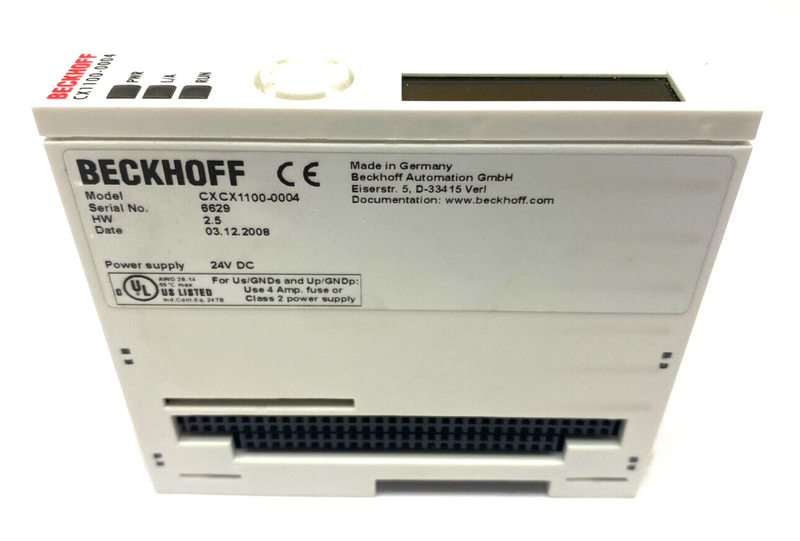 Beckhoff CX1100-0004 Power Supply and I/O Interface Unit HW 2.5 24VDC - Maverick Industrial Sales