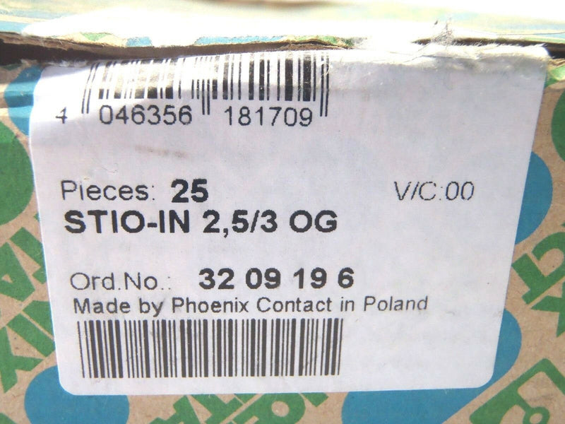 Lot of 26 Phoenix Contact STIO-IN 2,5/3 OG Terminal Block 3209196 - Maverick Industrial Sales