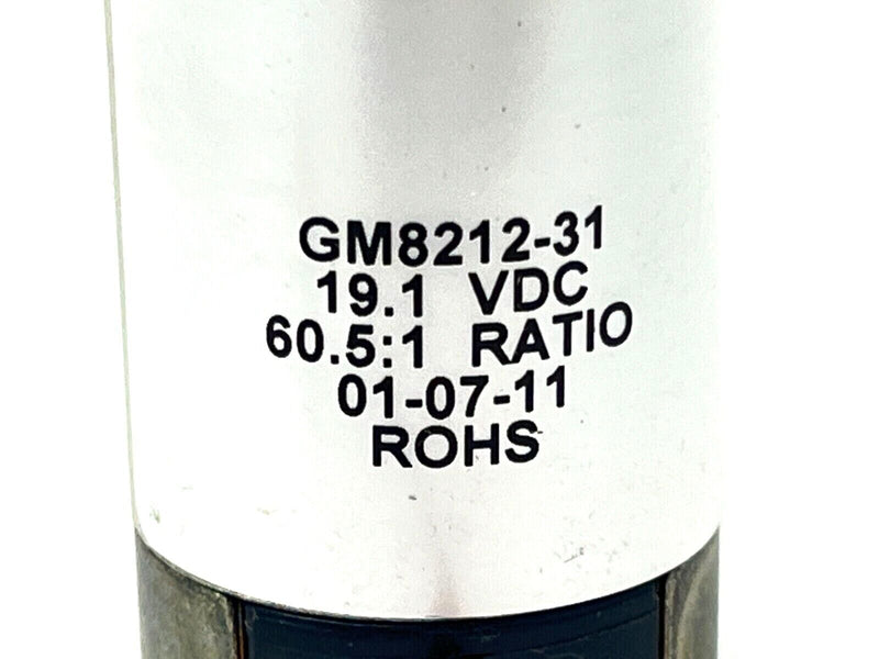 Ametek Pittman GM8212-31 Gearmotor 60.5:1 Ratio 19.1VDC w/ M8 Male Plug - Maverick Industrial Sales