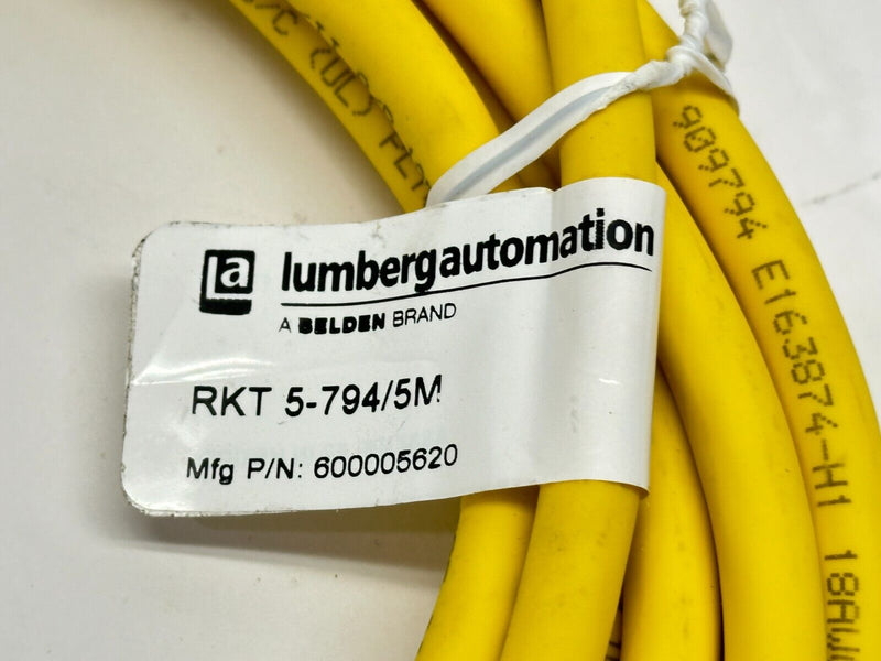 Lumberg Automation RKT 5-794/5M Sensor / Actuator Cordset Female M12 5-Pin 5M - Maverick Industrial Sales