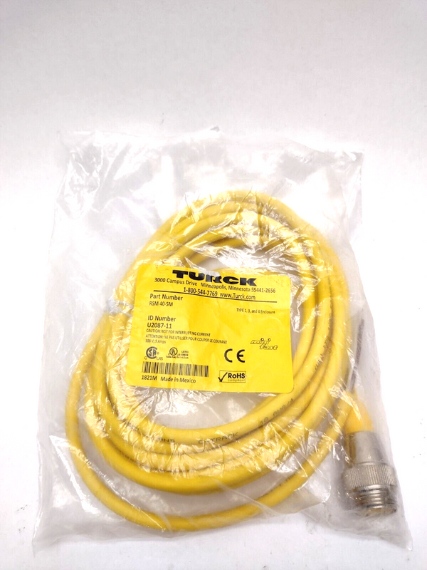 Turck RSM 40-5M Minifast Cordset U2087-11 - Maverick Industrial Sales