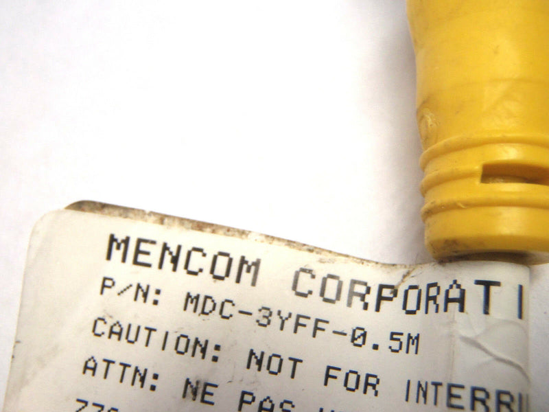 Mencom MDC-3YFF-0.5M M12 Splitter Cordset Male to Double Female - Maverick Industrial Sales