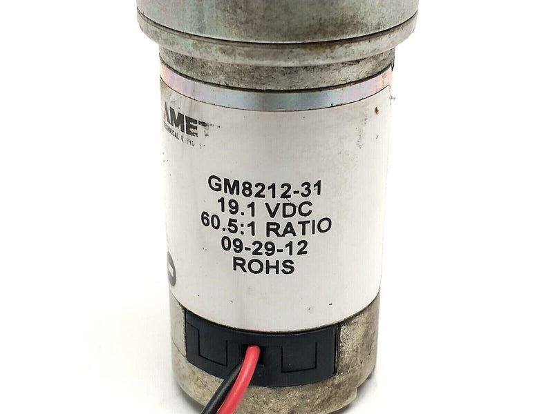 Ametek Pittman GM8212-31 Gearmotor 19.1VDC 60.5:1 Ratio 4" LEAD WIRE - Maverick Industrial Sales