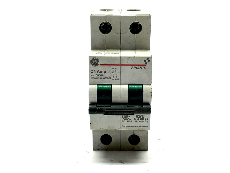 General Electric EP102ULC04 Miniature Circuit Breaker 2-Pole 4A 480Y/277VAC - Maverick Industrial Sales