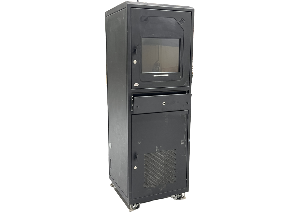 BlackBox Server Cabinet and Tray 72"x24"x24" w/ Tyco ET1939L-8CWA-3-NPB-G Screen - Maverick Industrial Sales