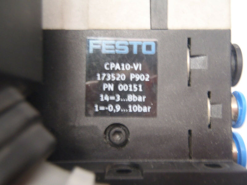 Festo Valve Terminal, CPA10-VI 6 Valve Positions (2) EMPTY (4) 173520 w/(4) B102 - Maverick Industrial Sales