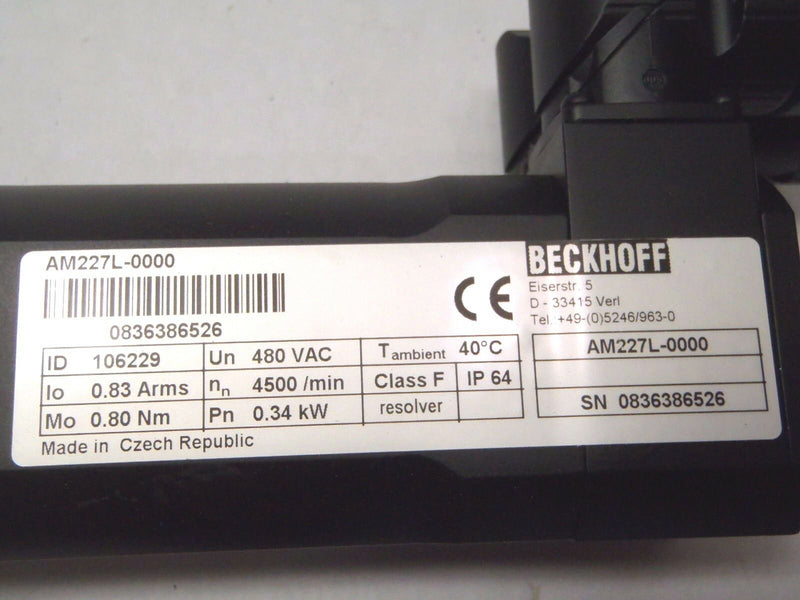 Beckhoff AM227L-0000 Synchronous Servo Motor - Maverick Industrial Sales