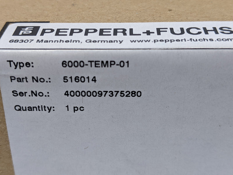 Pepperl+Fuchs 6000-TEMP-01 6000 X-Purge Temperature Hub 516014 - Maverick Industrial Sales